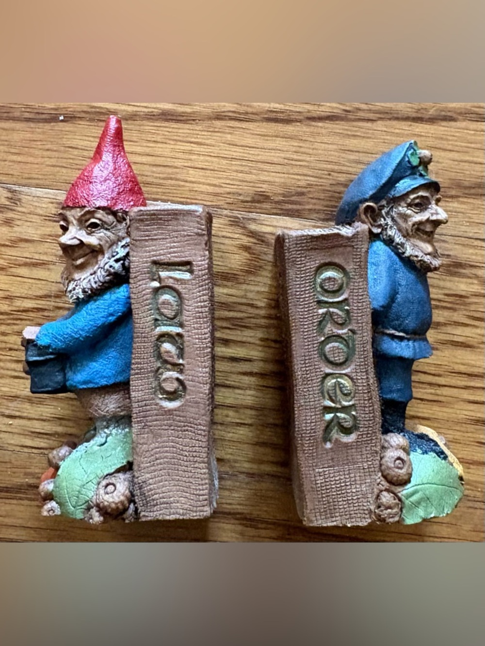 Tom Clark Gnome “Law & Order” Figurines, 1997, Signed, EUC